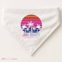 80s 90s Jacksonville Florida Vacation Jax Beach USA-Made Doggie Bandana thumb 0