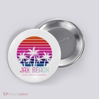 80s 90s Jacksonville Florida Vacation Jax Beach Button