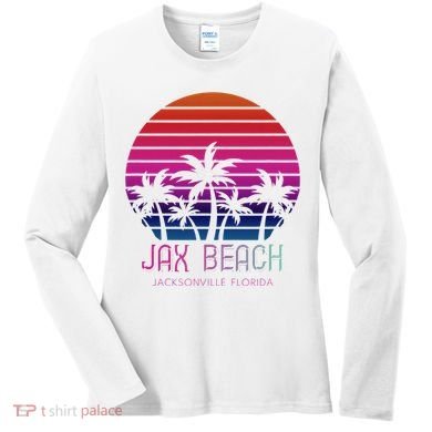 80s 90s Jacksonville Florida Vacation Jax Beach Women's Long Sleeve Shirt
