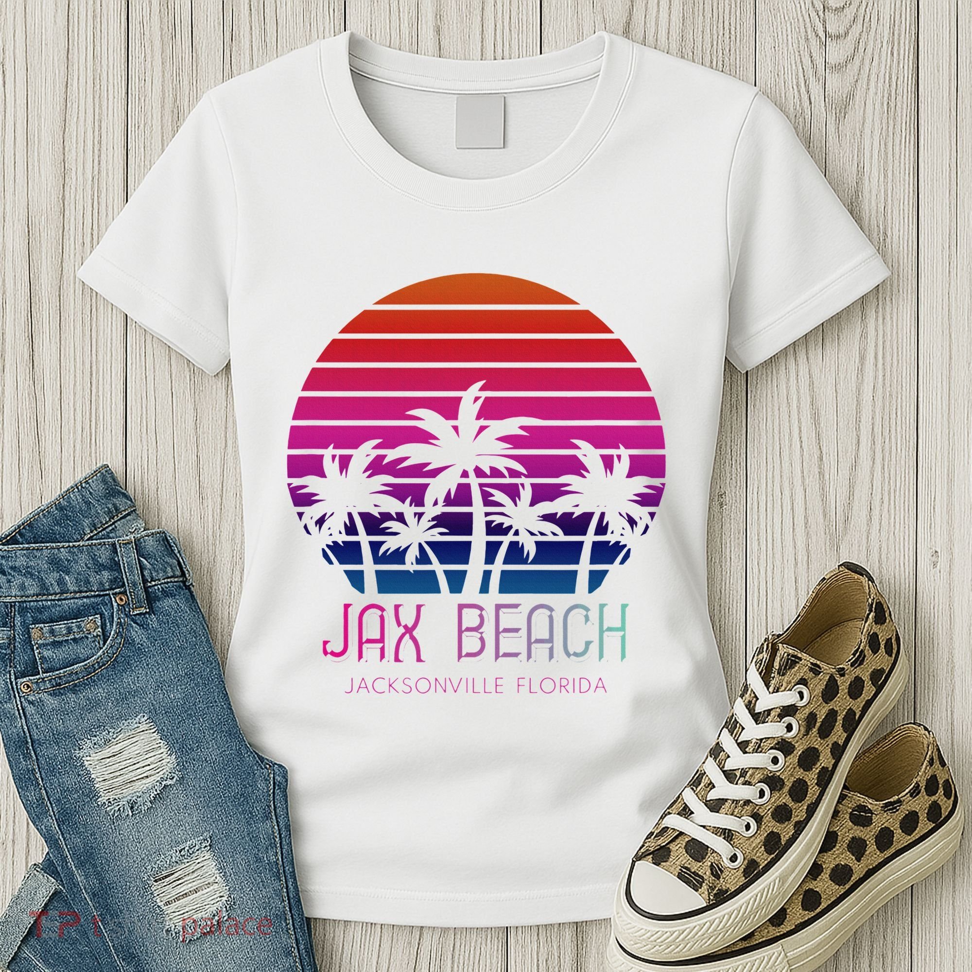 80s 90s Jacksonville Florida Vacation Jax Beach Women's T-Shirt