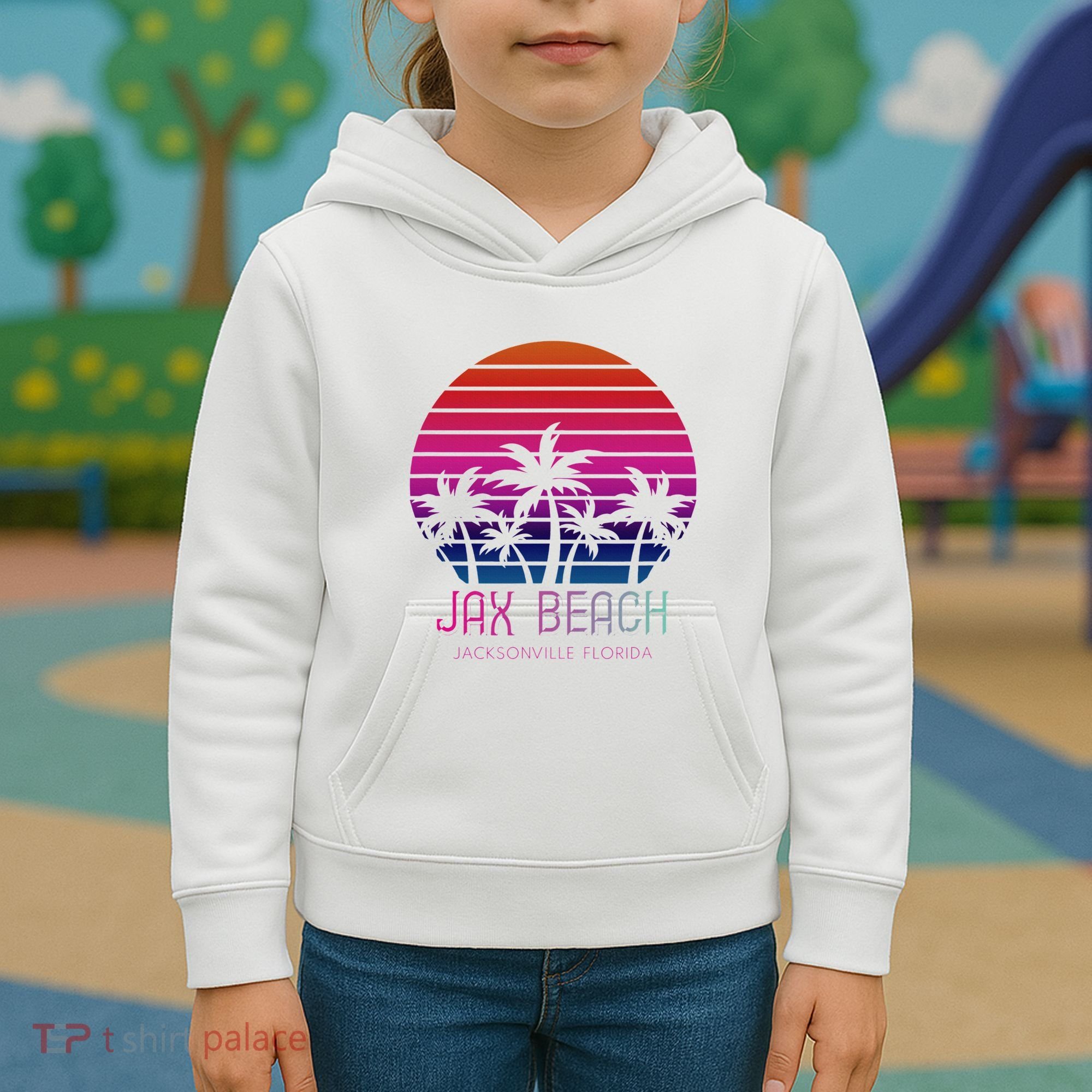80s 90s Jacksonville Florida Vacation Jax Beach Kids Hoodie