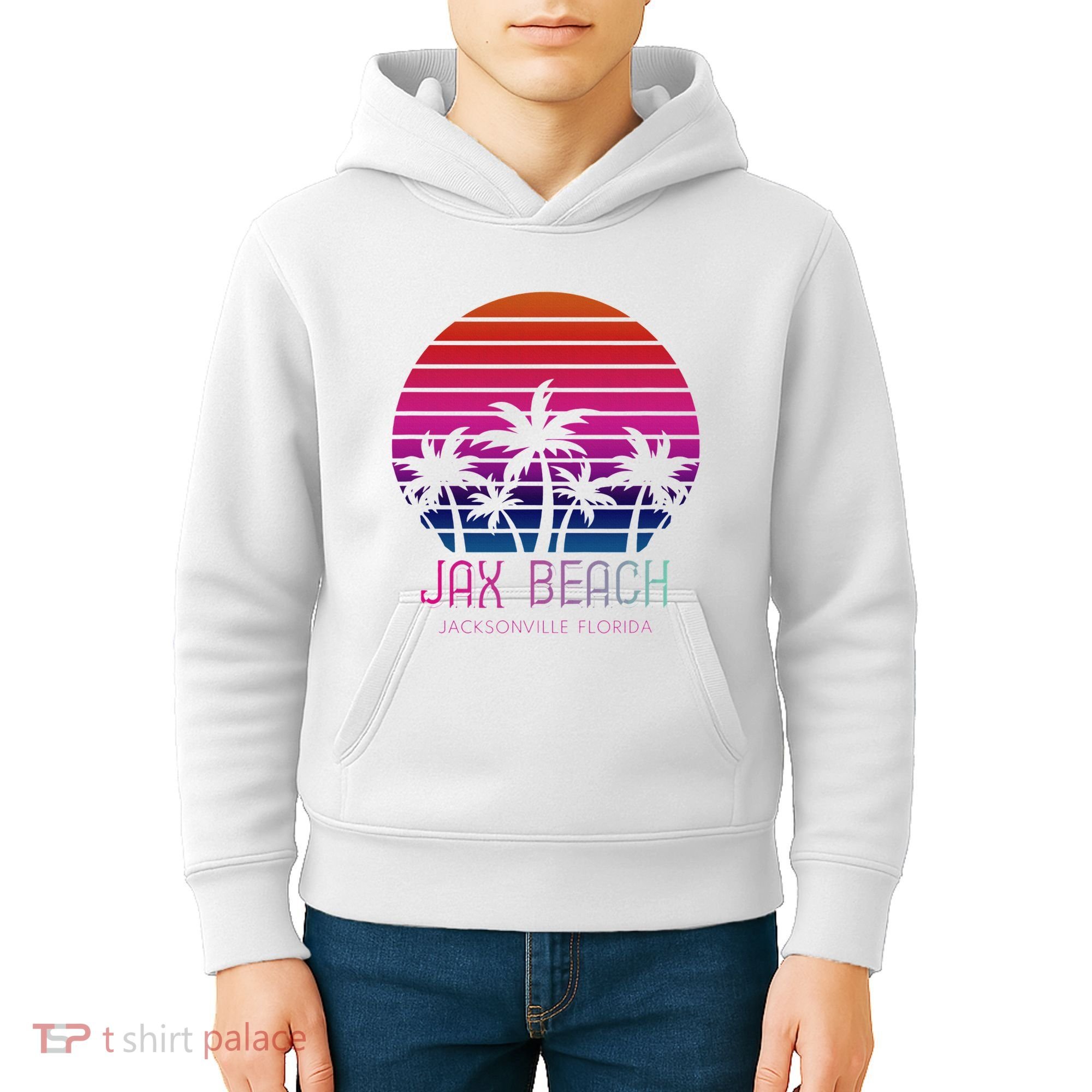 80s 90s Jacksonville Florida Vacation Jax Beach Kids Hoodie