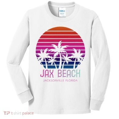80s 90s Jacksonville Florida Vacation Jax Beach Kids Long Sleeve Shirt