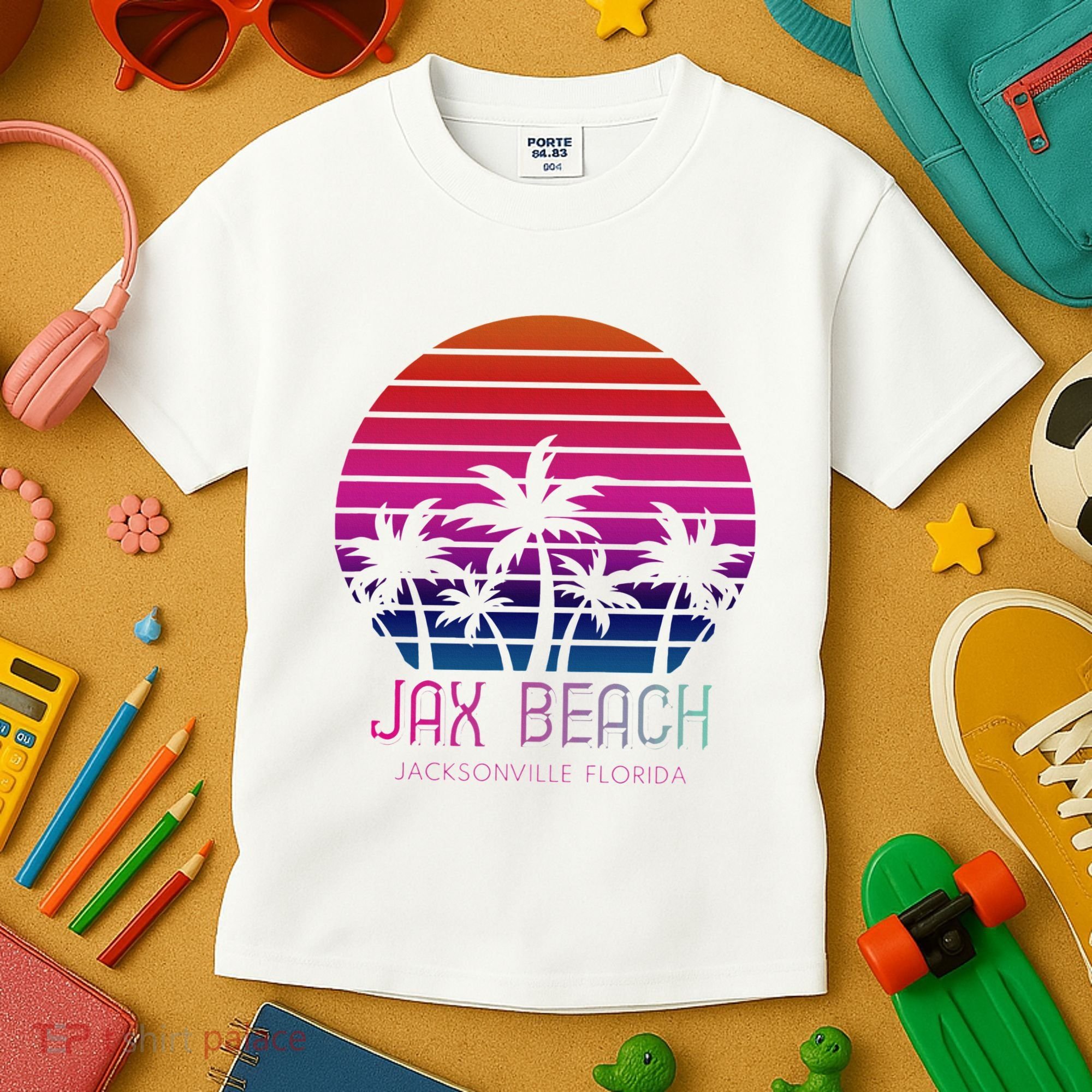 80s 90s Jacksonville Florida Vacation Jax Beach Kids T-Shirt