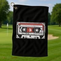 80s 90s Nostalgic Retro Cassette Tape Throwback Memories Golf Towel thumb 1