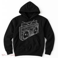 80s & 90s Old School Music Hip Hop Beatbox Boombox Hoodie thumb 0
