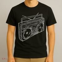 80s & 90s Old School Music Hip Hop Beatbox Boombox T-Shirt thumb 3