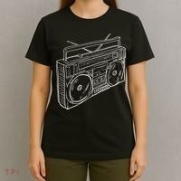 80s & 90s Old School Music Hip Hop Beatbox Boombox T-Shirt thumb 4