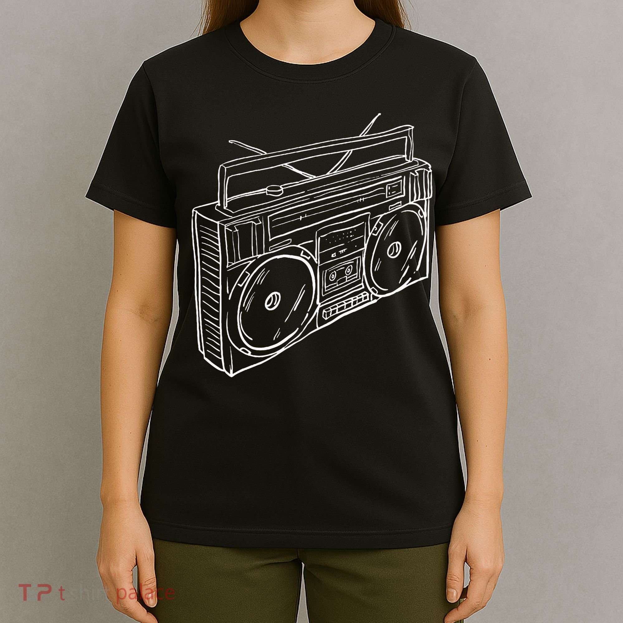 80s & 90s Old School Music Hip Hop Beatbox Boombox T-Shirt