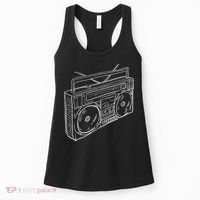 80s & 90s Old School Music Hip Hop Beatbox Boombox Women's Tank Top thumb 0