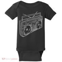 80s & 90s Old School Music Hip Hop Beatbox Boombox Baby Bodysuit thumb 0