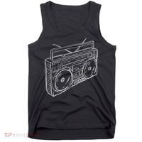 80s & 90s Old School Music Hip Hop Beatbox Boombox Tank Top thumb 0