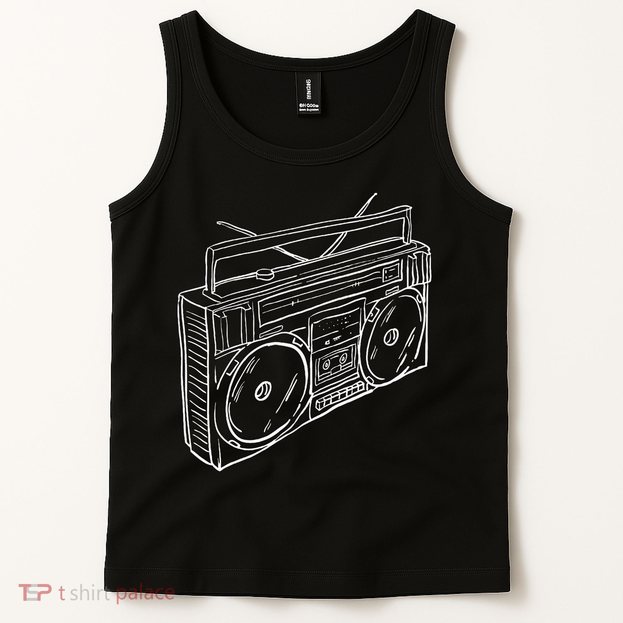 80s & 90s Old School Music Hip Hop Beatbox Boombox Tank Top