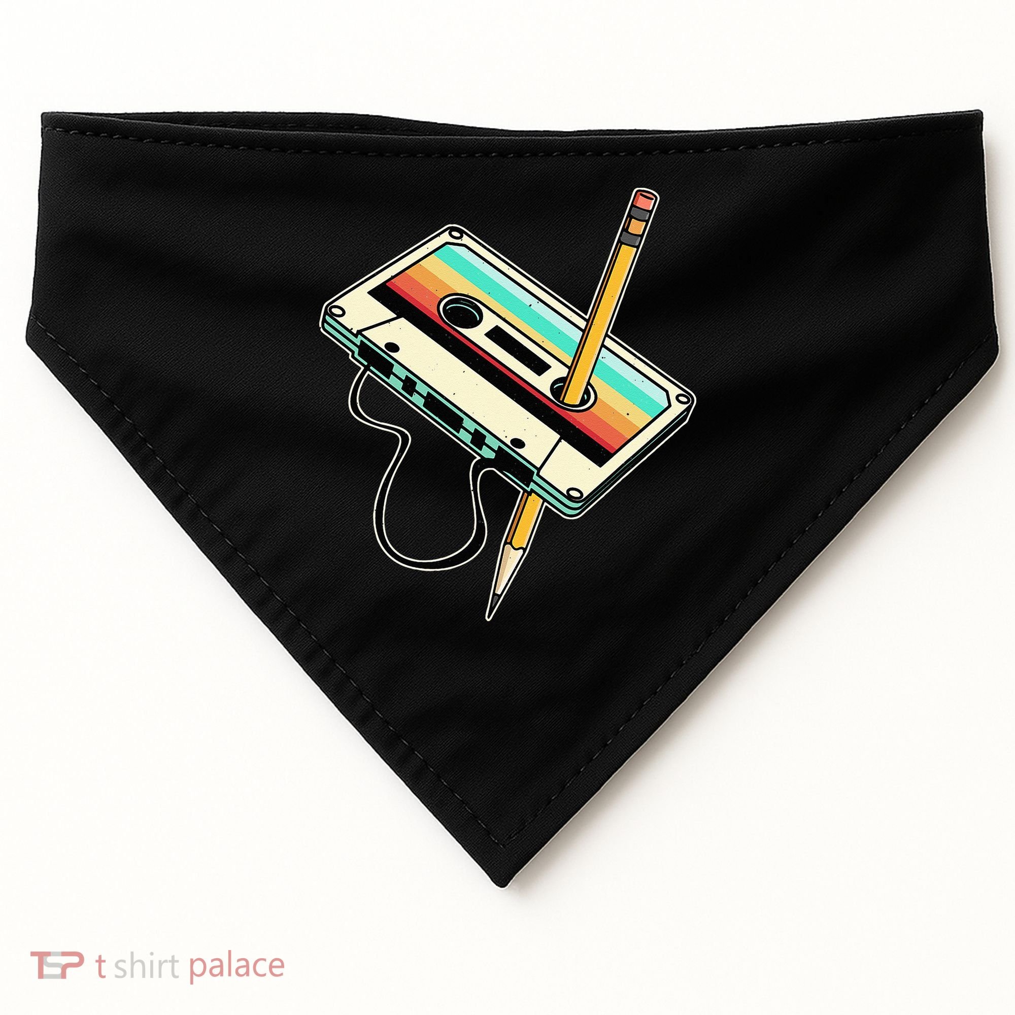 80s 90s Retro Party Costume Nostalgia Cassette USA-Made Doggie Bandana