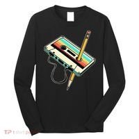 80s 90s Retro Party Costume Nostalgia Cassette Long Sleeve Shirt thumb 0