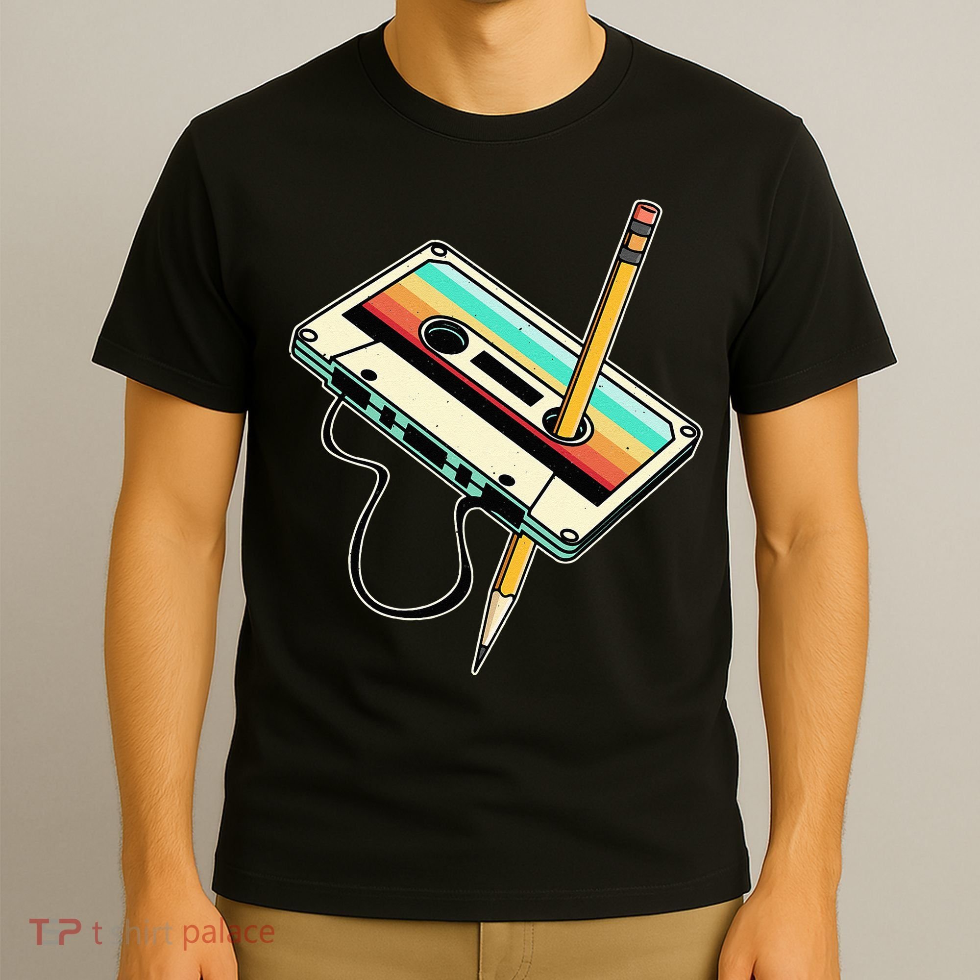80s 90s Retro Party Costume Nostalgia Cassette T-Shirt