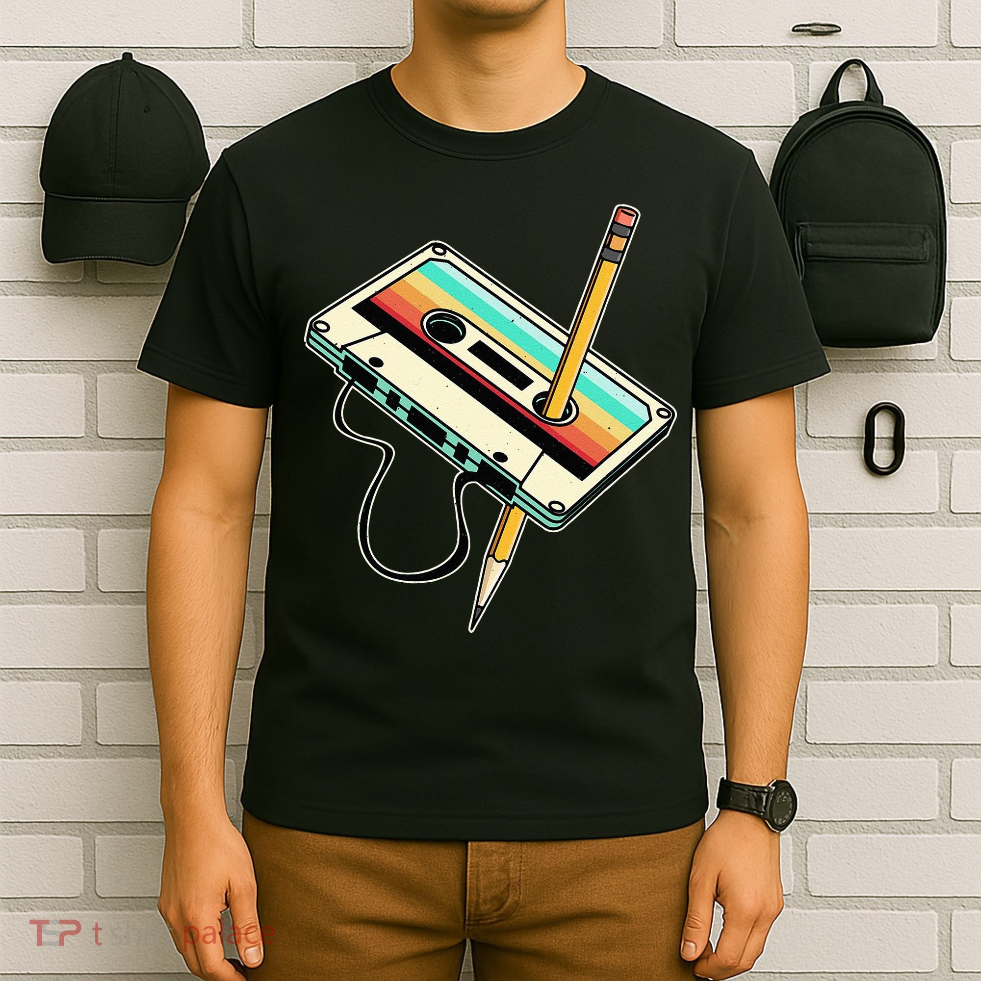 80s 90s Retro Party Costume Nostalgia Cassette T-Shirt
