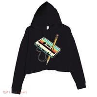 80s 90s Retro Party Costume Nostalgia Cassette Crop Fleece Hoodie thumb 0