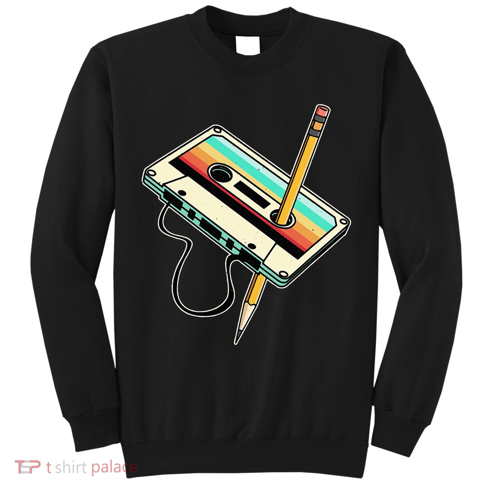 80s 90s Retro Party Costume Nostalgia Cassette Tall Sweatshirt