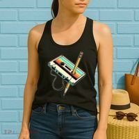 80s 90s Retro Party Costume Nostalgia Cassette Women's Tank Top thumb 2