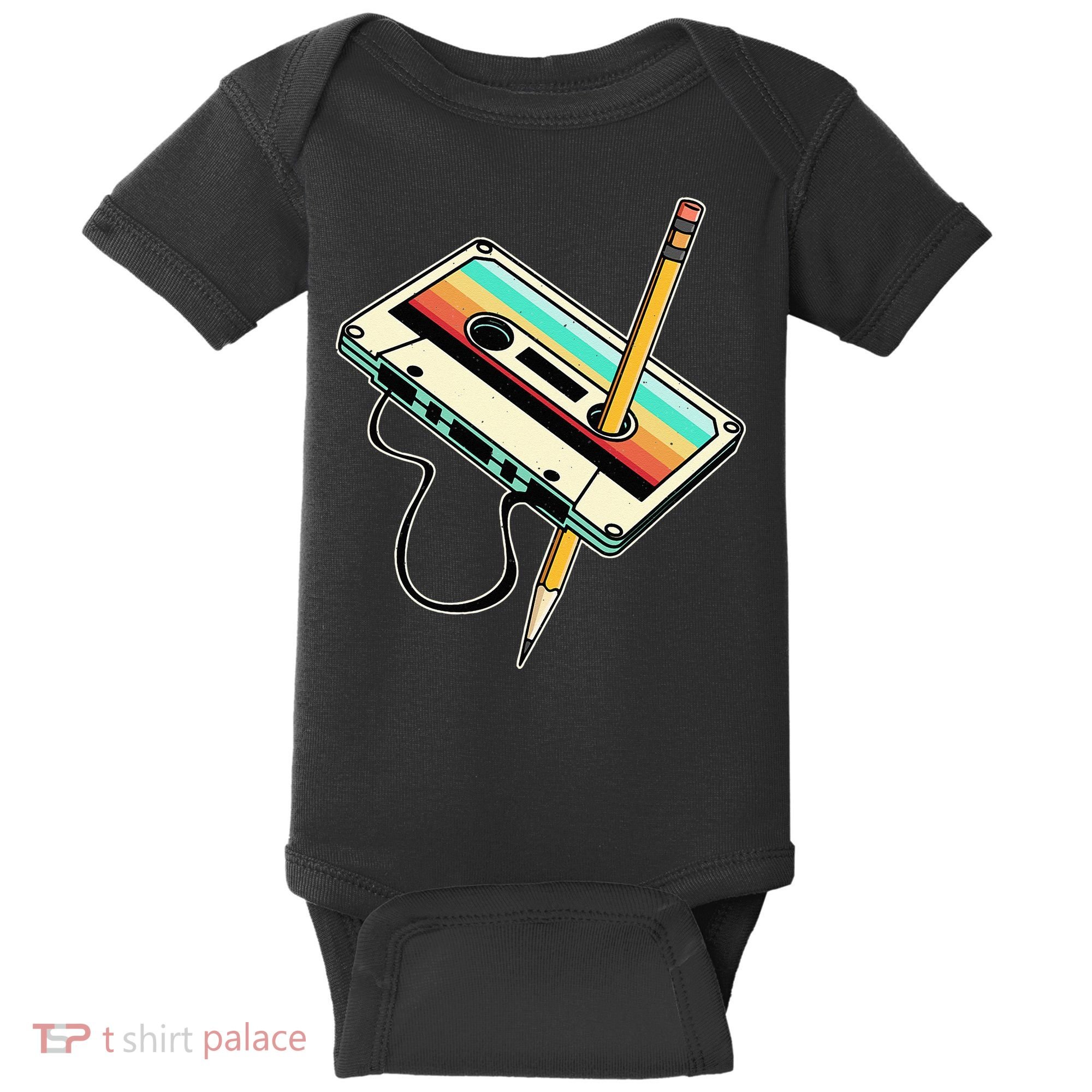 80s 90s Retro Party Costume Nostalgia Cassette Baby Bodysuit