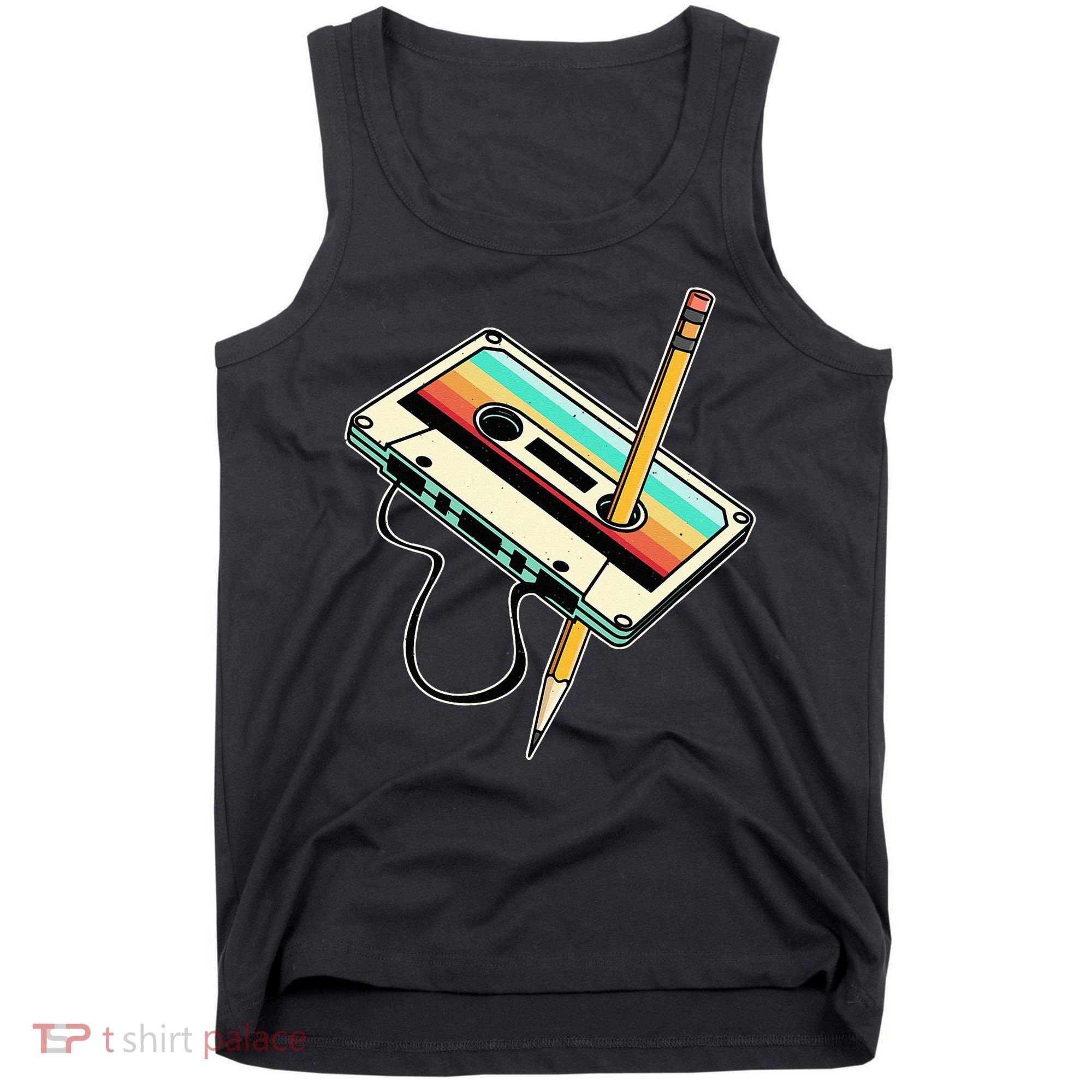 80s 90s Retro Party Costume Nostalgia Cassette Tank Top