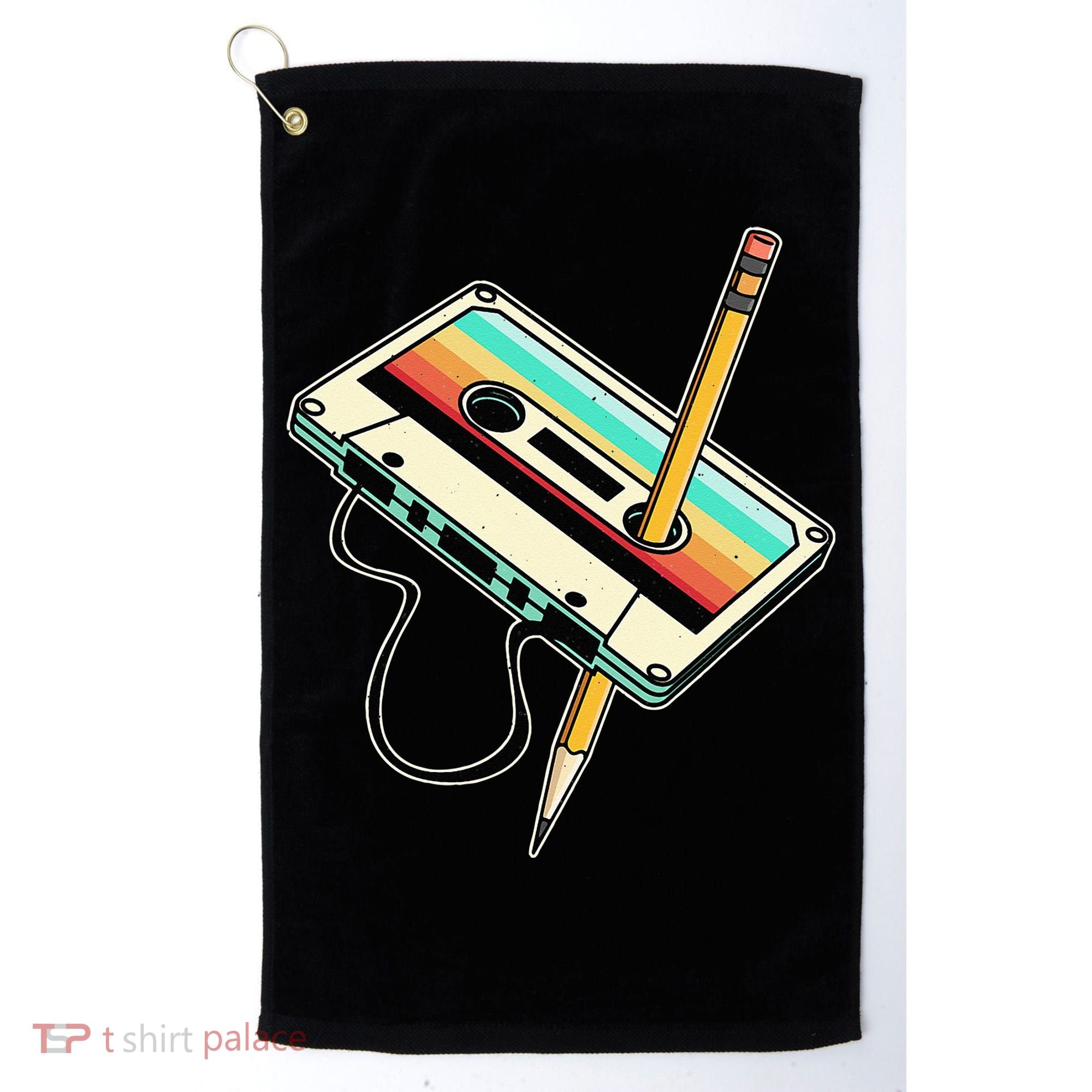 80s 90s Retro Party Costume Nostalgia Cassette Golf Towel