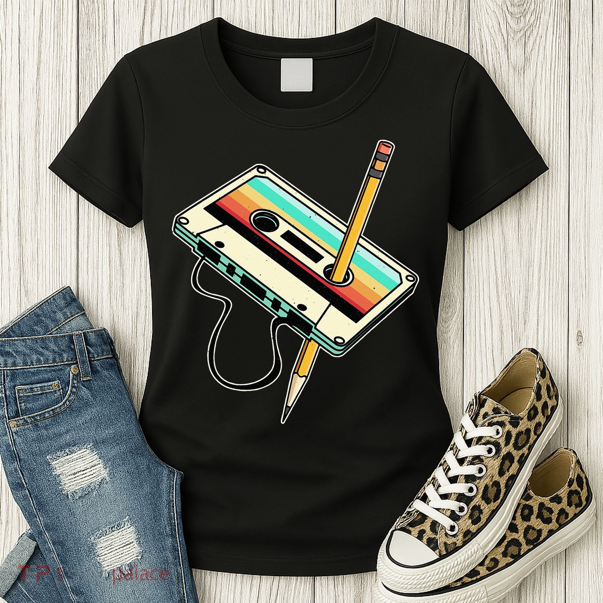 80s 90s Retro Party Costume Nostalgia Cassette Women's T-Shirt