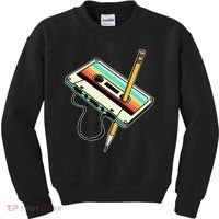 80s 90s Retro Party Costume Nostalgia Cassette Kids Sweatshirt thumb 0