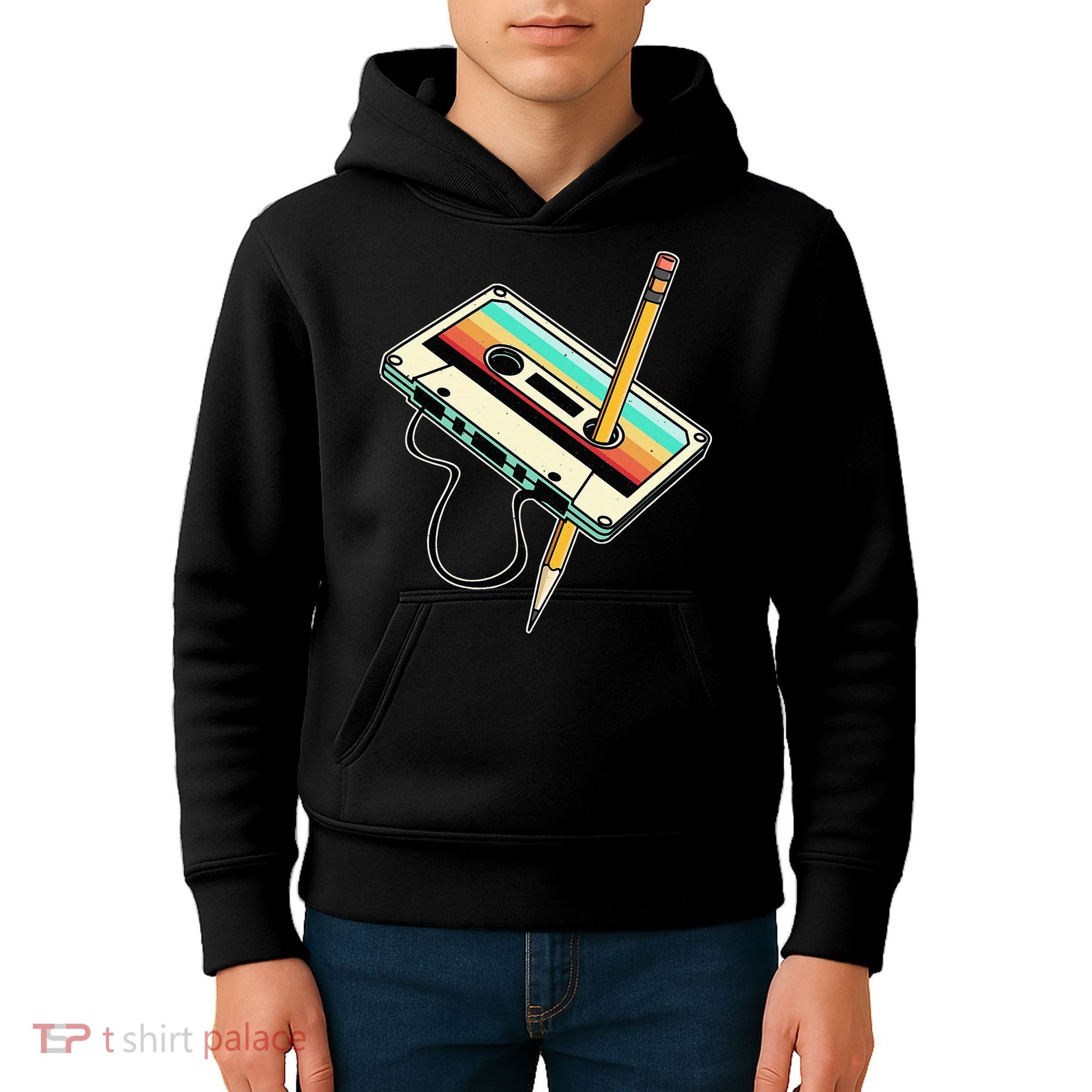 80s 90s Retro Party Costume Nostalgia Cassette Kids Hoodie