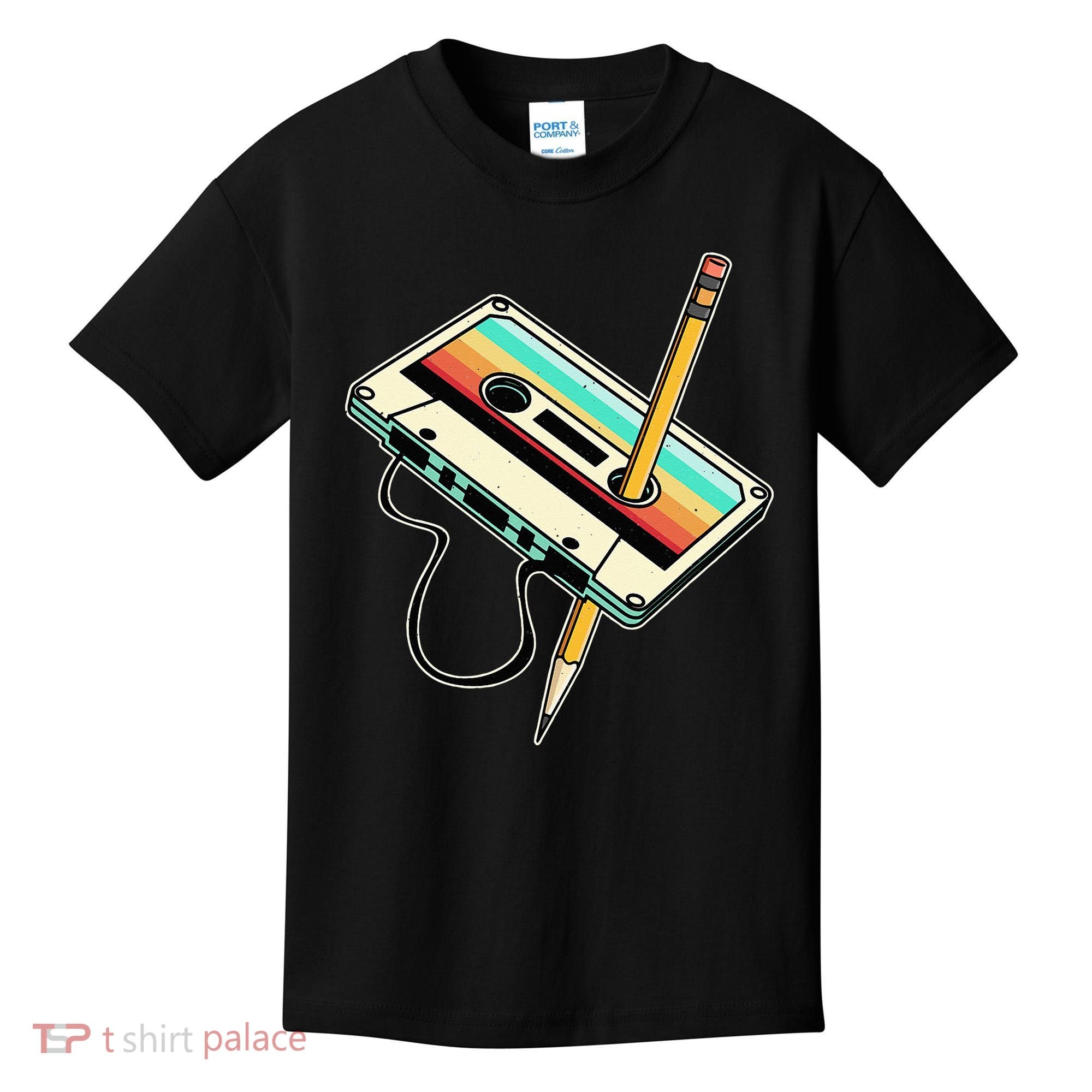 80s 90s Retro Party Costume Nostalgia Cassette Kids T-Shirt