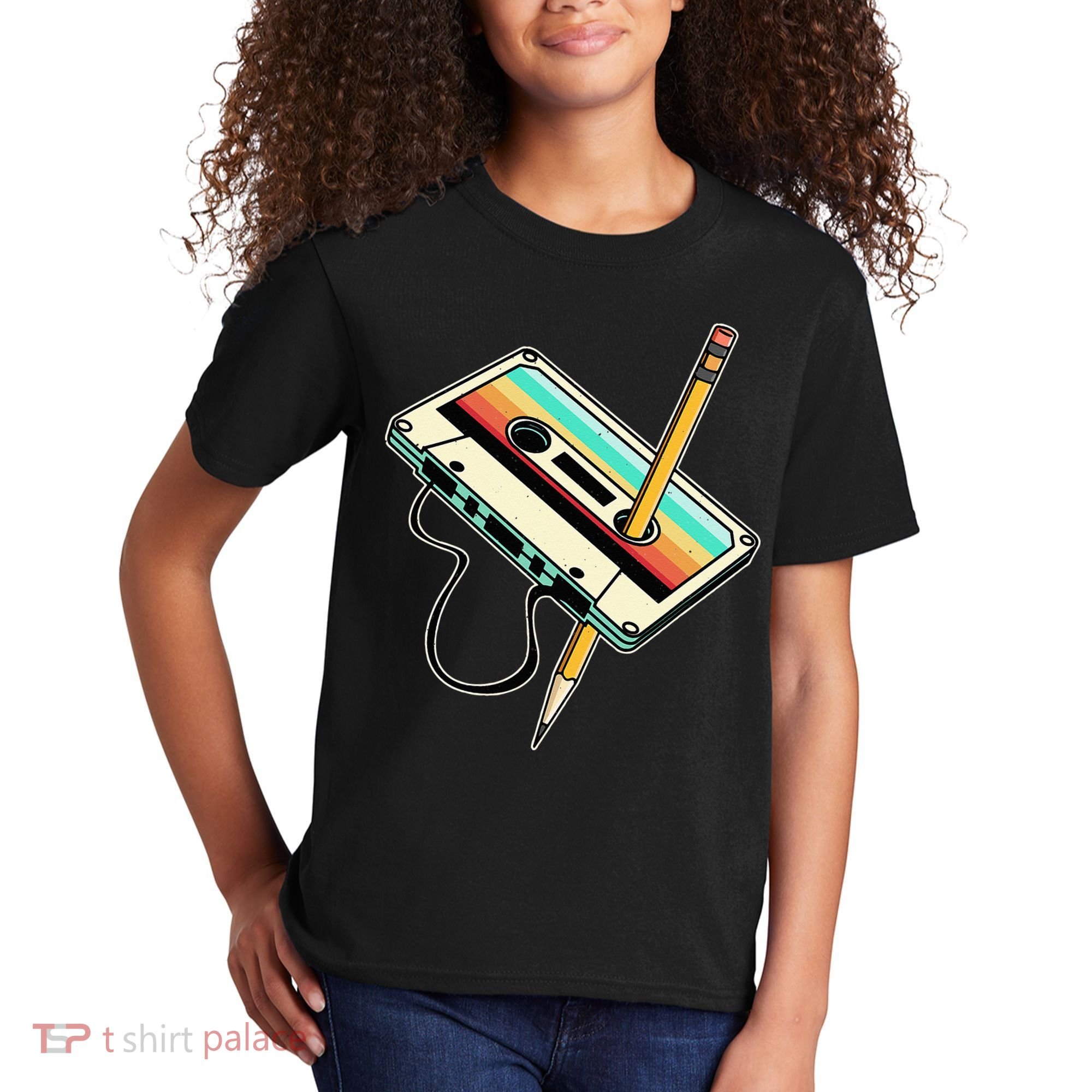 80s 90s Retro Party Costume Nostalgia Cassette Kids T-Shirt