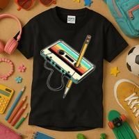 80s 90s Retro Party Costume Nostalgia Cassette Kids T-Shirt thumb 3