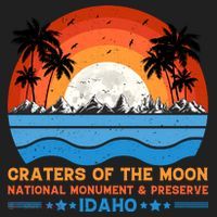 80s 90s Retro Sunset Distressed Craters Of The Moon National Monument Idaho Beanie thumb 2
