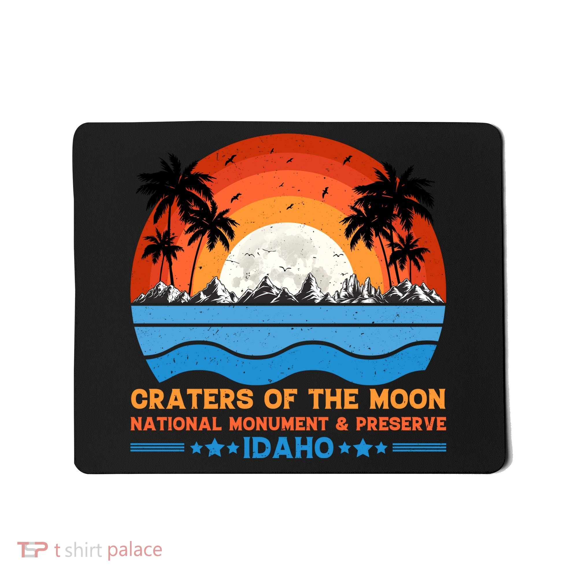 80s 90s Retro Sunset Distressed Craters Of The Moon National Monument Idaho Mousepad