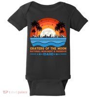 80s 90s Retro Sunset Distressed Craters Of The Moon National Monument Idaho Baby Bodysuit thumb 0