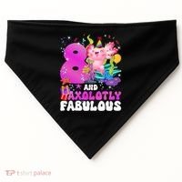 8th Axolotl Birthday Party Eight Year Old Axolotl Birthday USA-Made Doggie Bandana thumb 0