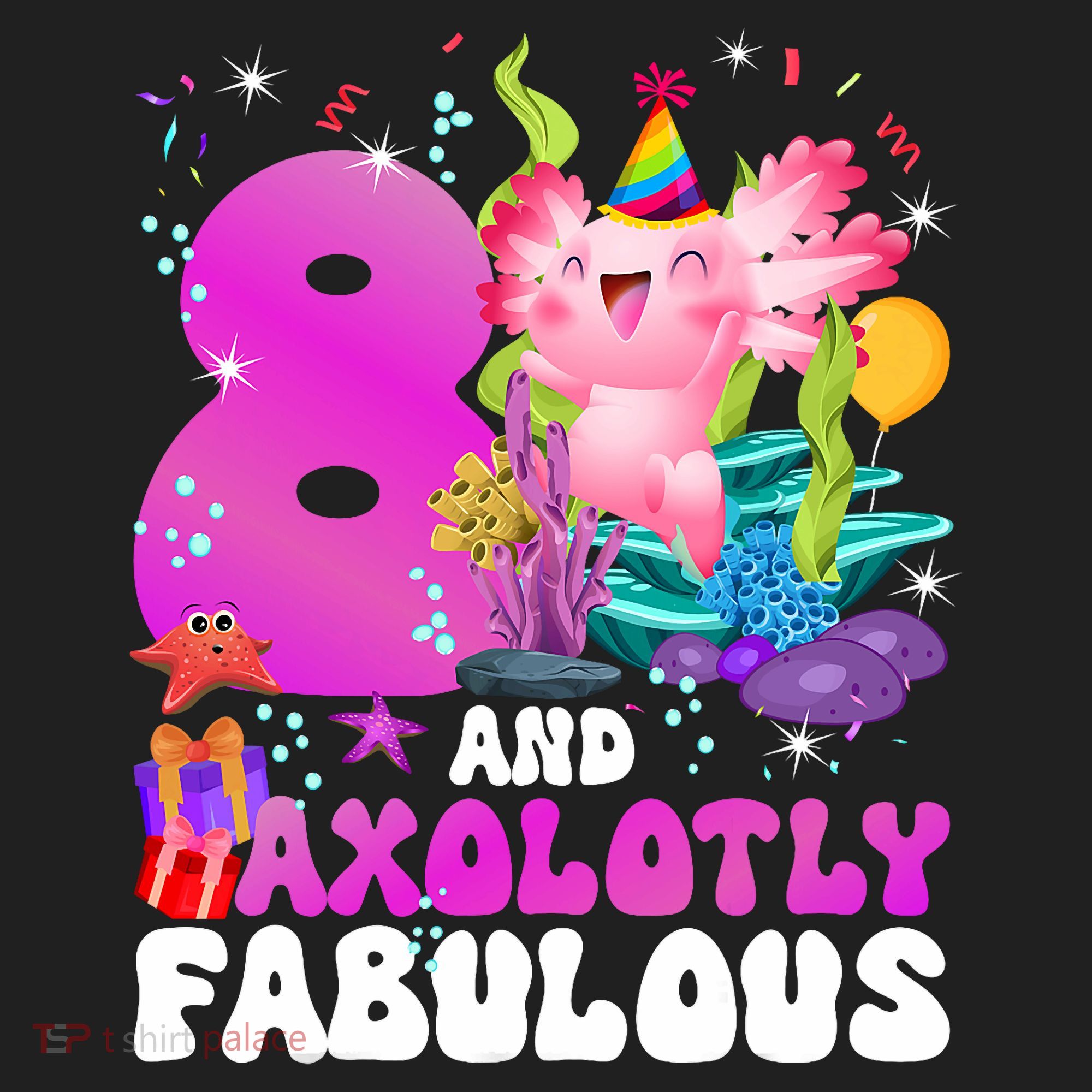 8th Axolotl Birthday Party Eight Year Old Axolotl Birthday Golf Towel