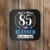 85 and Blessed 85th Birthday Gift for  Wo Shirt Coaster thumb 0