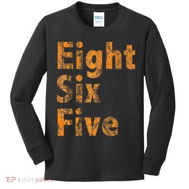 865 Area Code Tennessee Knoxville Eight Six Five Fan Kids Long Sleeve Shirt