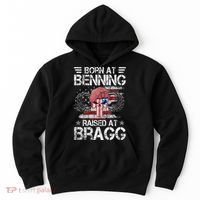 82nd Airborne Division Born At Ft Benning Raised Fort Bragg Hoodie thumb 0