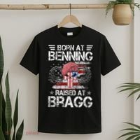 82nd Airborne Division Born At Ft Benning Raised Fort Bragg T-Shirt thumb 2