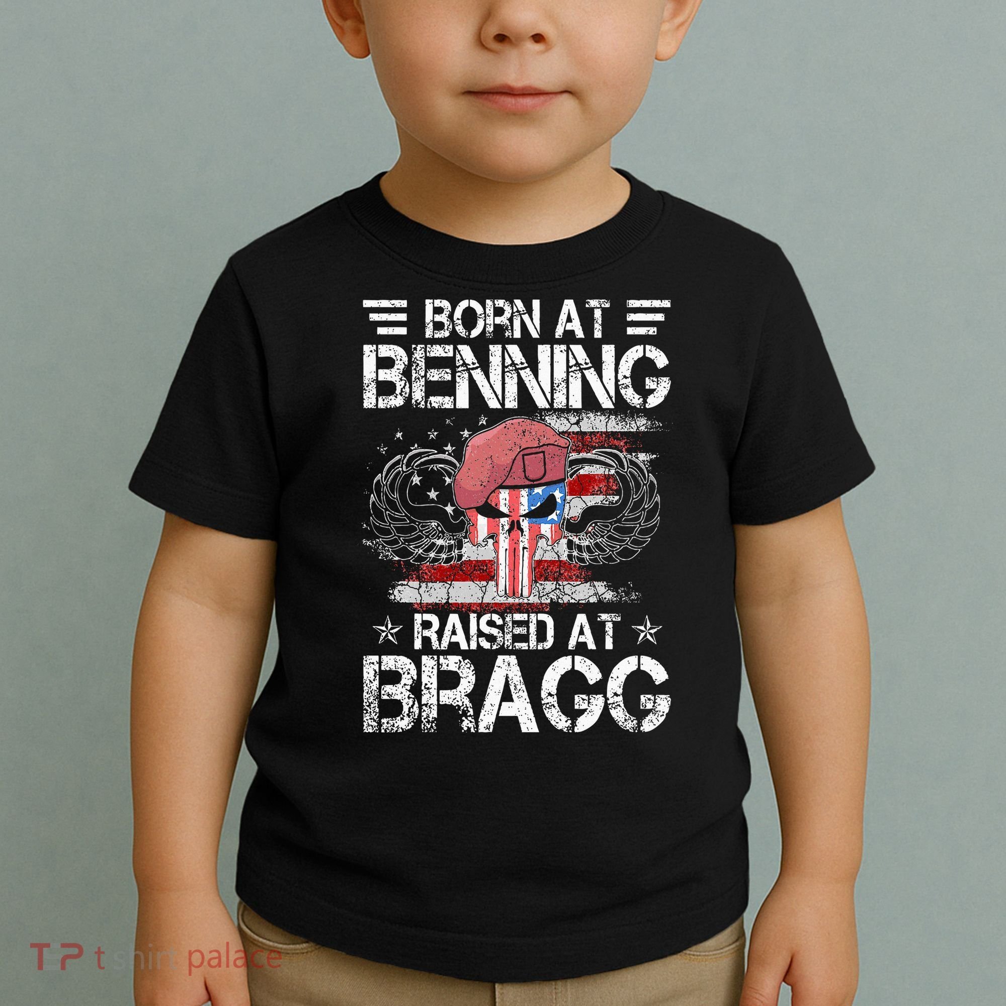 82nd Airborne Division Born At Ft Benning Raised Fort Bragg Toddler T-Shirt