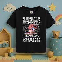 82nd Airborne Division Born At Ft Benning Raised Fort Bragg Toddler T-Shirt thumb 3