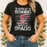 82nd Airborne Division Born At Ft Benning Raised Fort Bragg Women's T-Shirt thumb 2