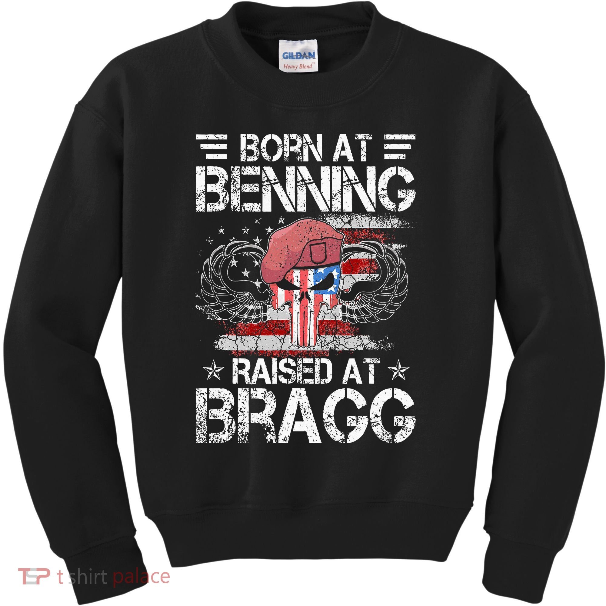 82nd Airborne Division Born At Ft Benning Raised Fort Bragg Kids Sweatshirt