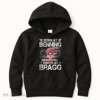 82nd Airborne Division Born At Ft Benning Raised Fort Bragg Kids Hoodie thumb 0