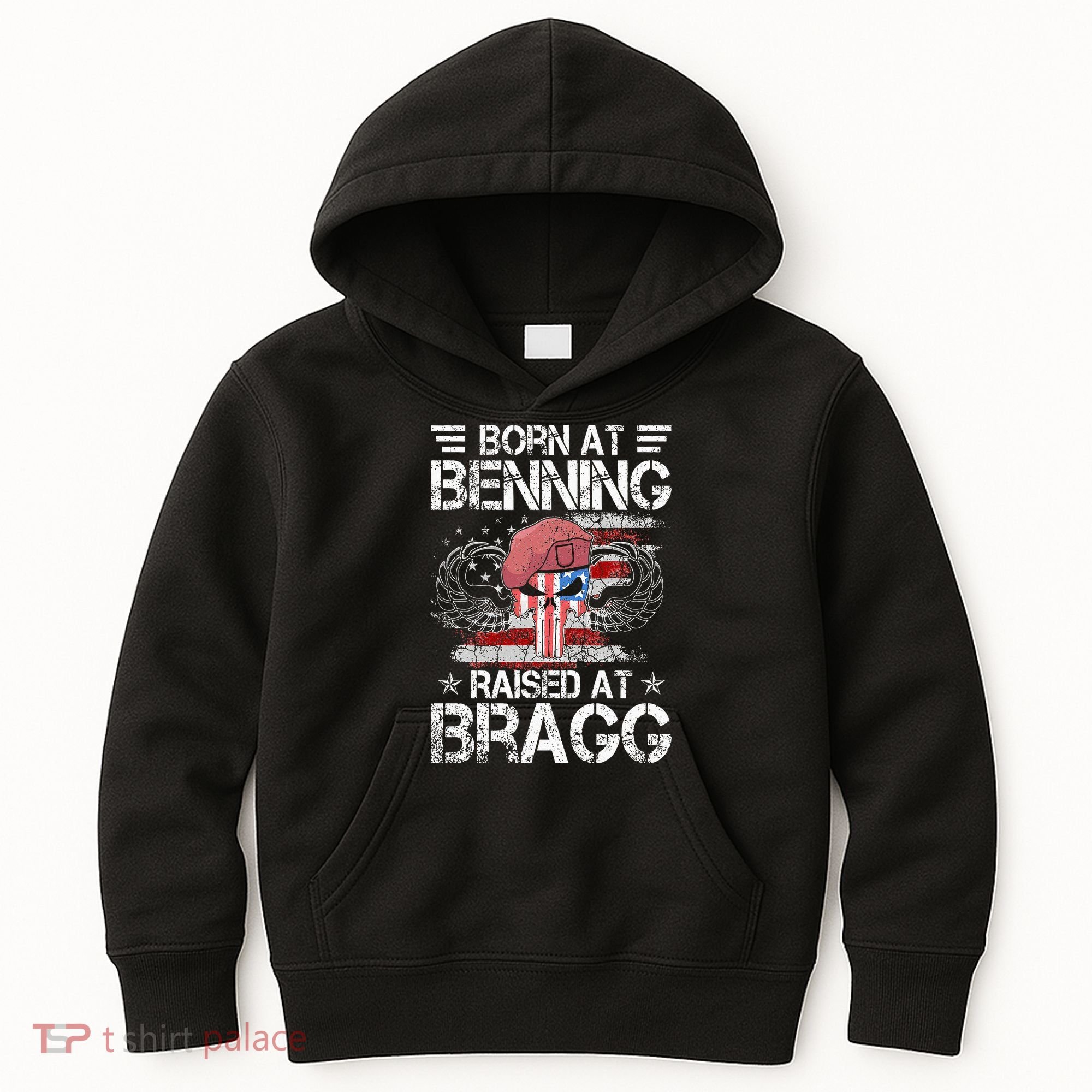 82nd Airborne Division Born At Ft Benning Raised Fort Bragg Kids Hoodie