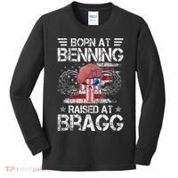 82nd Airborne Division Born At Ft Benning Raised Fort Bragg Kids Long Sleeve Shirt thumb 0