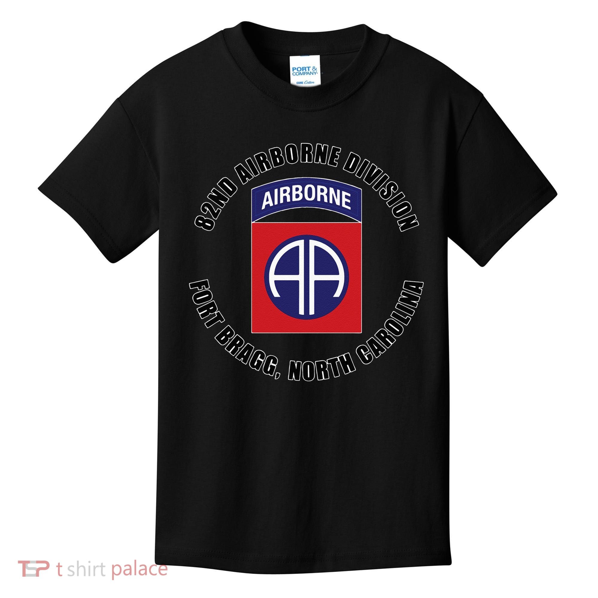 82nd Airborne Division Fort Bragg North Carolina Emblem Vet Kids T-Shirt